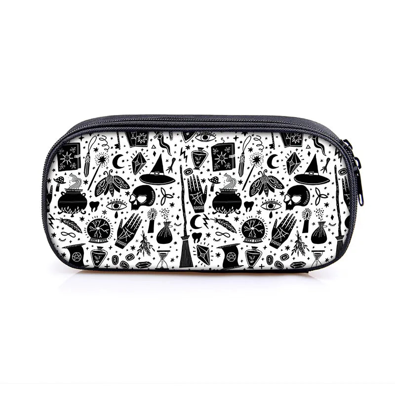 Gothic Federmäppchen mit Hexe, Mond & Katze Design – Bild 29