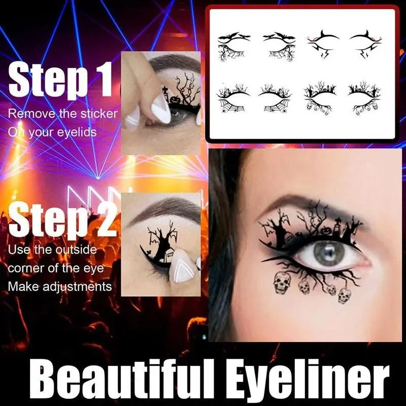 Gothic Augen Make-up Sticker Set – Halloween Tattoo Deko – Bild 3