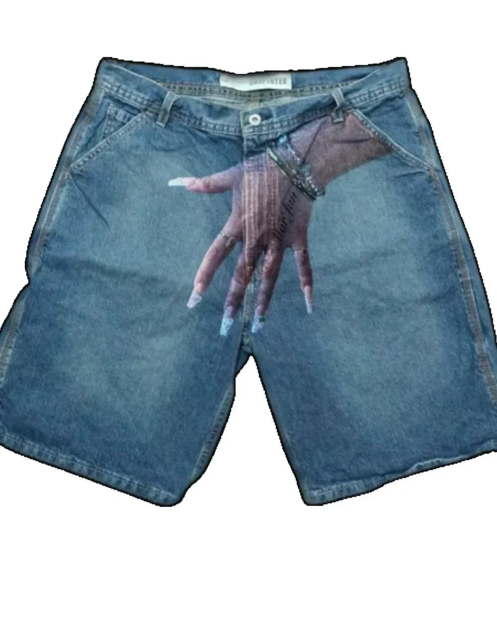 Gothic Y2K Baggy Denim Shorts im Vintage Streetwear Stil – Bild 7