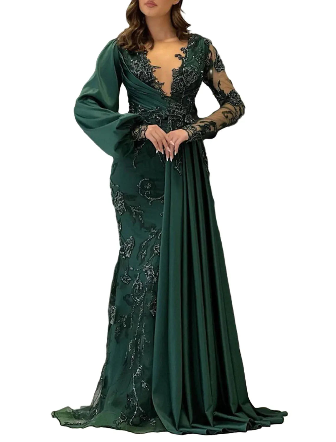 Gothic Abendkleid Meerjungfrau Spitze Elegante Robe 2025 – Bild 8