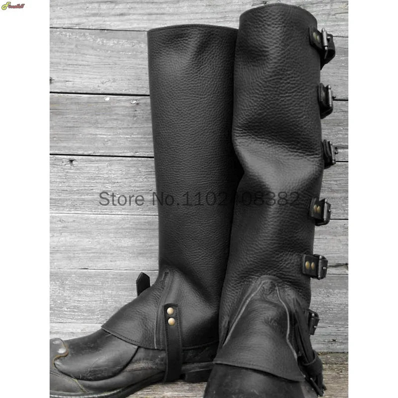 Gothic Mittelalter Ritter Stiefel Gamaschen Cosplay Schuhe – Bild 4