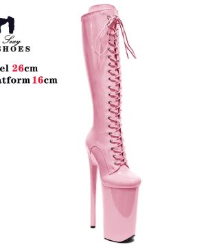 Gothic Plateaustiefel Damen Schnürstiefel mit 26CM Absatz