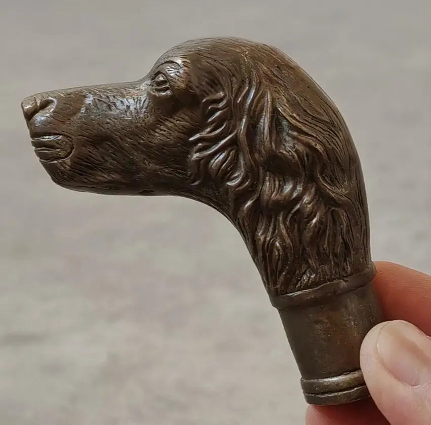 Gothic Spazierstockgriff mit bronzenem Hunde-Kopf-Design – Bild 3