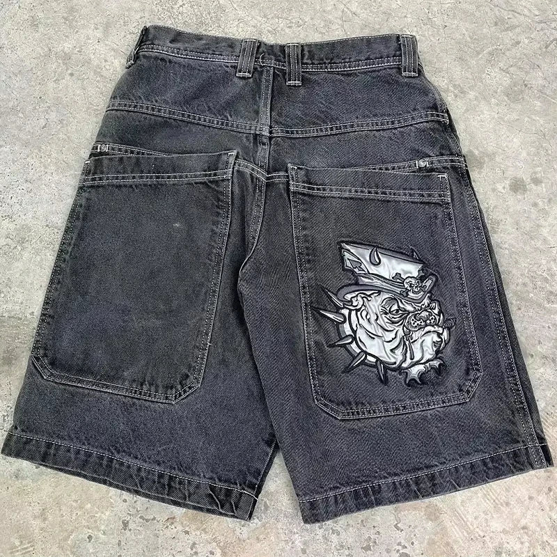 Gothic Baggy Denim Shorts im Y2K Streetwear Stil – Bild 9