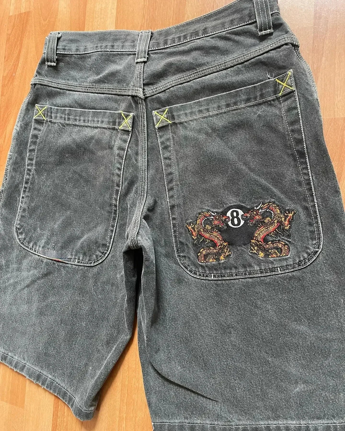 Gothic Baggy Denim Shorts im Y2K Streetwear Stil – Bild 16