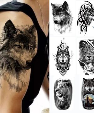 Gothic Temporäre Tattoos Tiere Wolf Tiger Wasserdicht