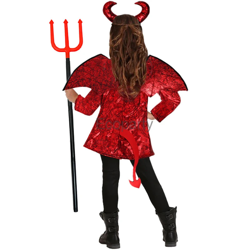 Kinderkostüm Gothic Teufel Vampir Halloween Outfit – Bild 6