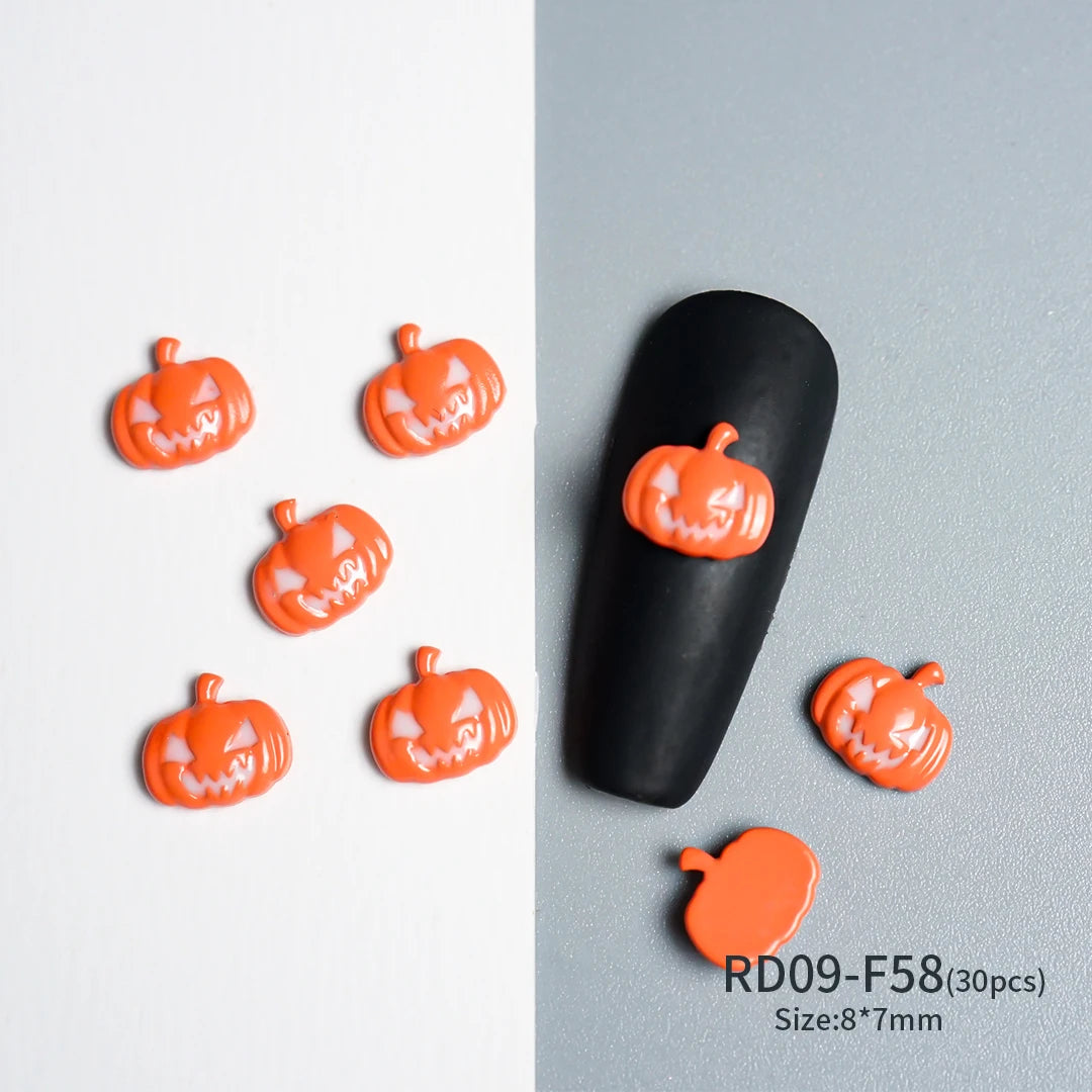 Gothic Halloween Nail Charms mit Totenkopf & Zirkonia 3D – Bild 47