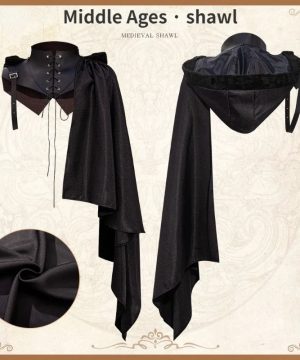 Mittelalterliches Gothic-Ritterkostüm mit Umhang – Cosplay