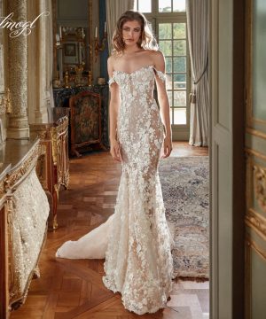 Elegantes Gothic Brautkleid mit Spitze und Perlenbesatz