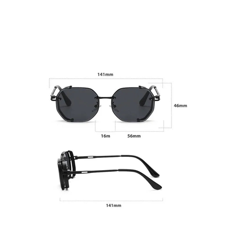 Gothic Steampunk Sonnenbrille Herren Damen Punk Stil 2024 – Bild 6