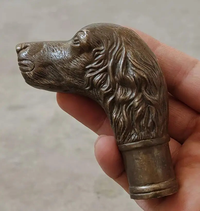 Gothic Spazierstockgriff mit bronzenem Hunde-Kopf-Design – Bild 4