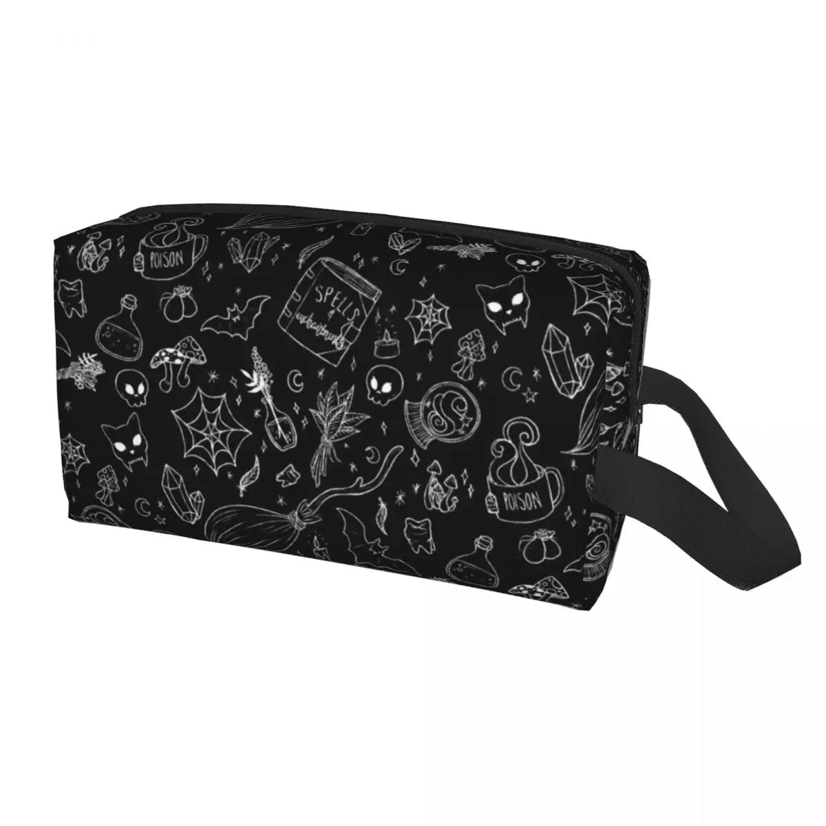 Gothic Halloween Kulturtasche mit Fledermäusen und Spitze – Bild 6