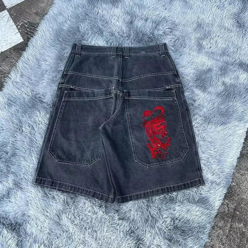 Gothic Baggy Denim Shorts im Y2K Streetwear Stil – Bild 12