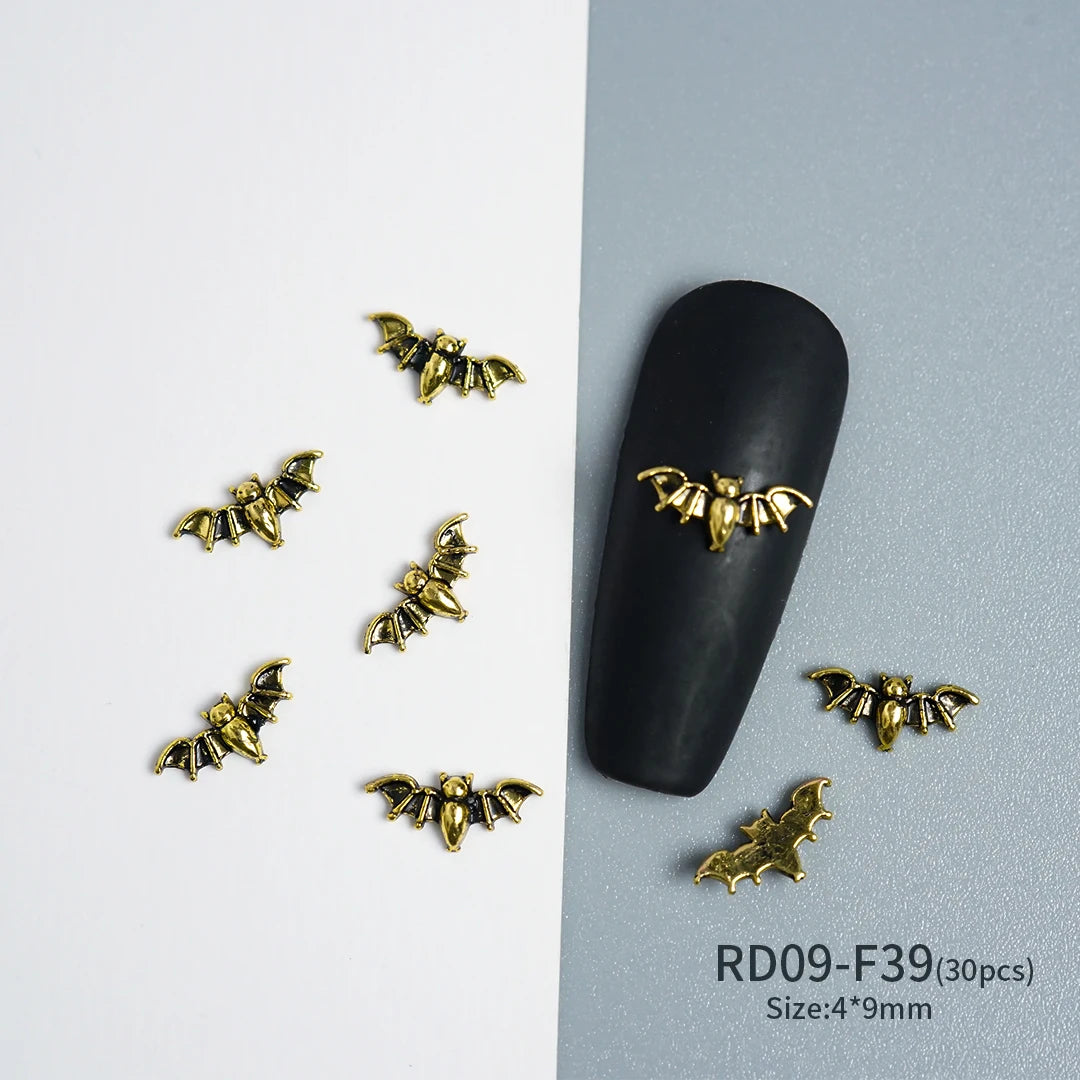 Gothic Halloween Nail Charms mit Totenkopf & Zirkonia 3D – Bild 58