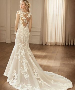 Gothic Brautkleid Gold Meerjungfrau mit Spitze & Tüll