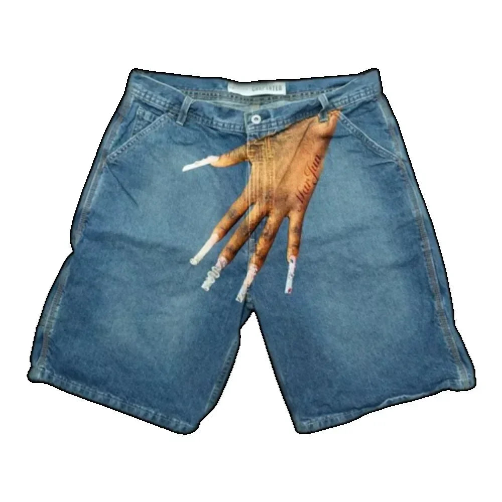 Gothic Y2K Baggy Denim Shorts im Vintage Streetwear Stil – Bild 8