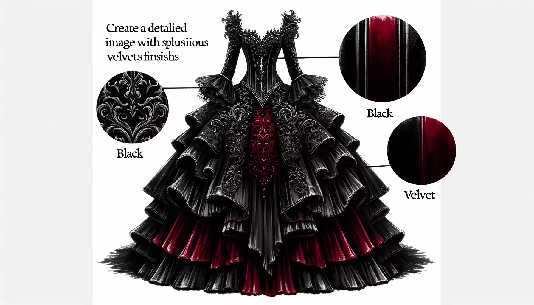 Ballkleid mit Samtdetails