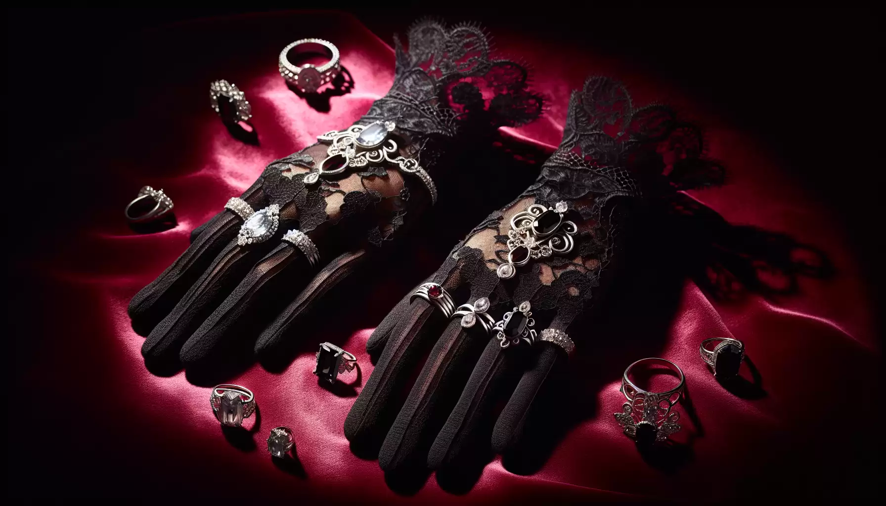 Spitzenhandschuhe für Goths