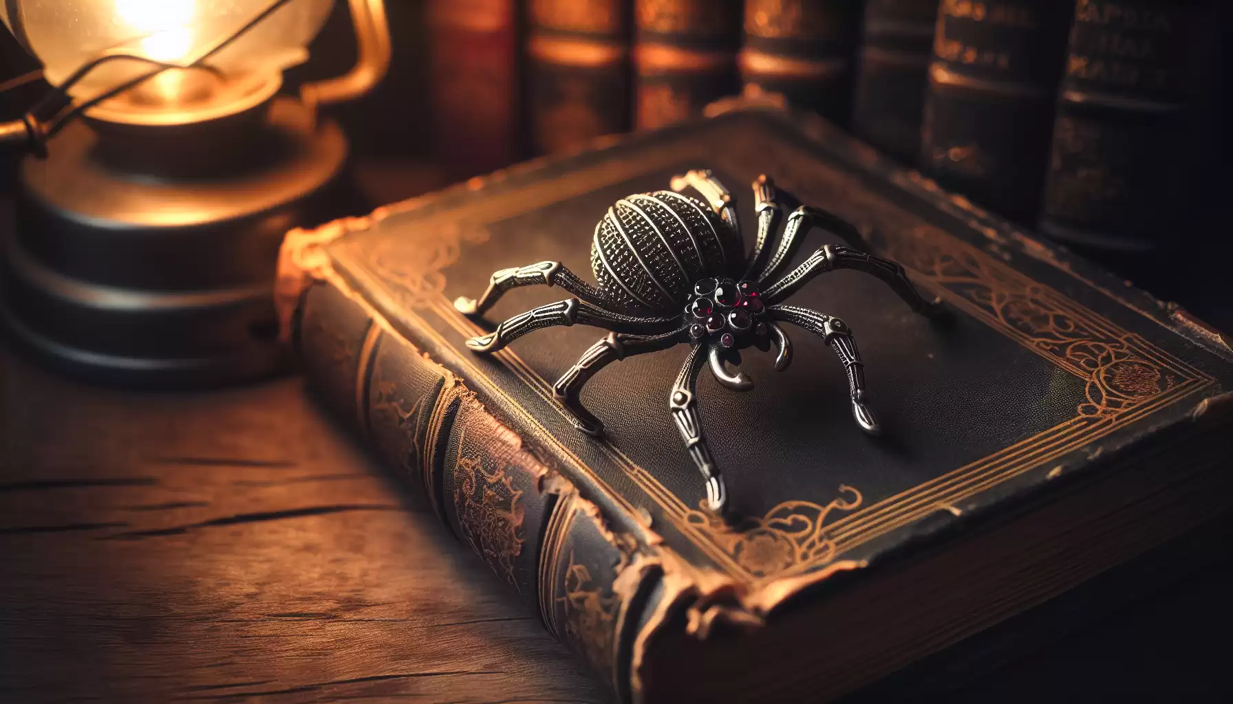 Zierliche Spinnenbrosche