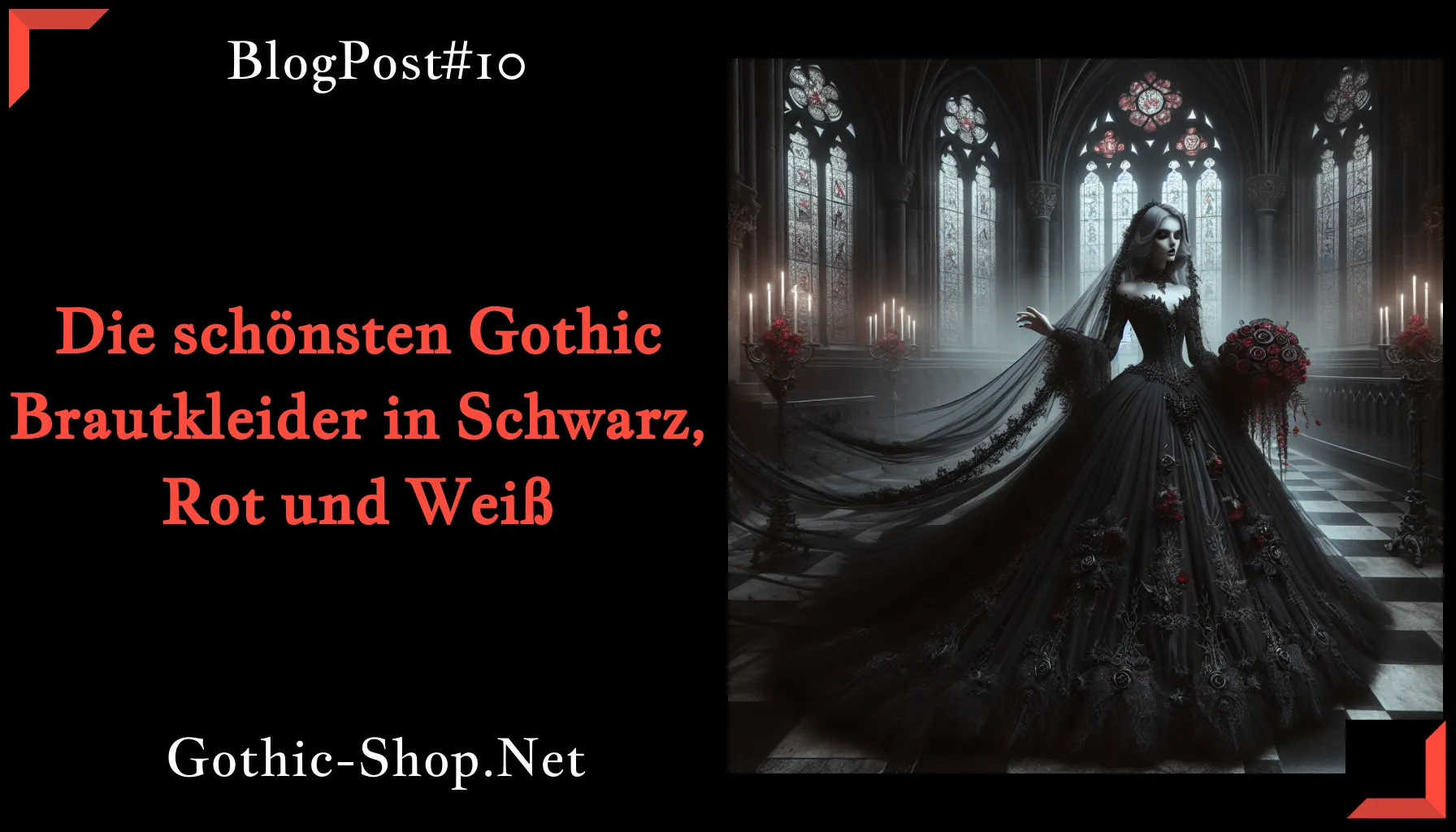Die schönsten Gothic Brautkleider in Schwarz, Rot und Weiß