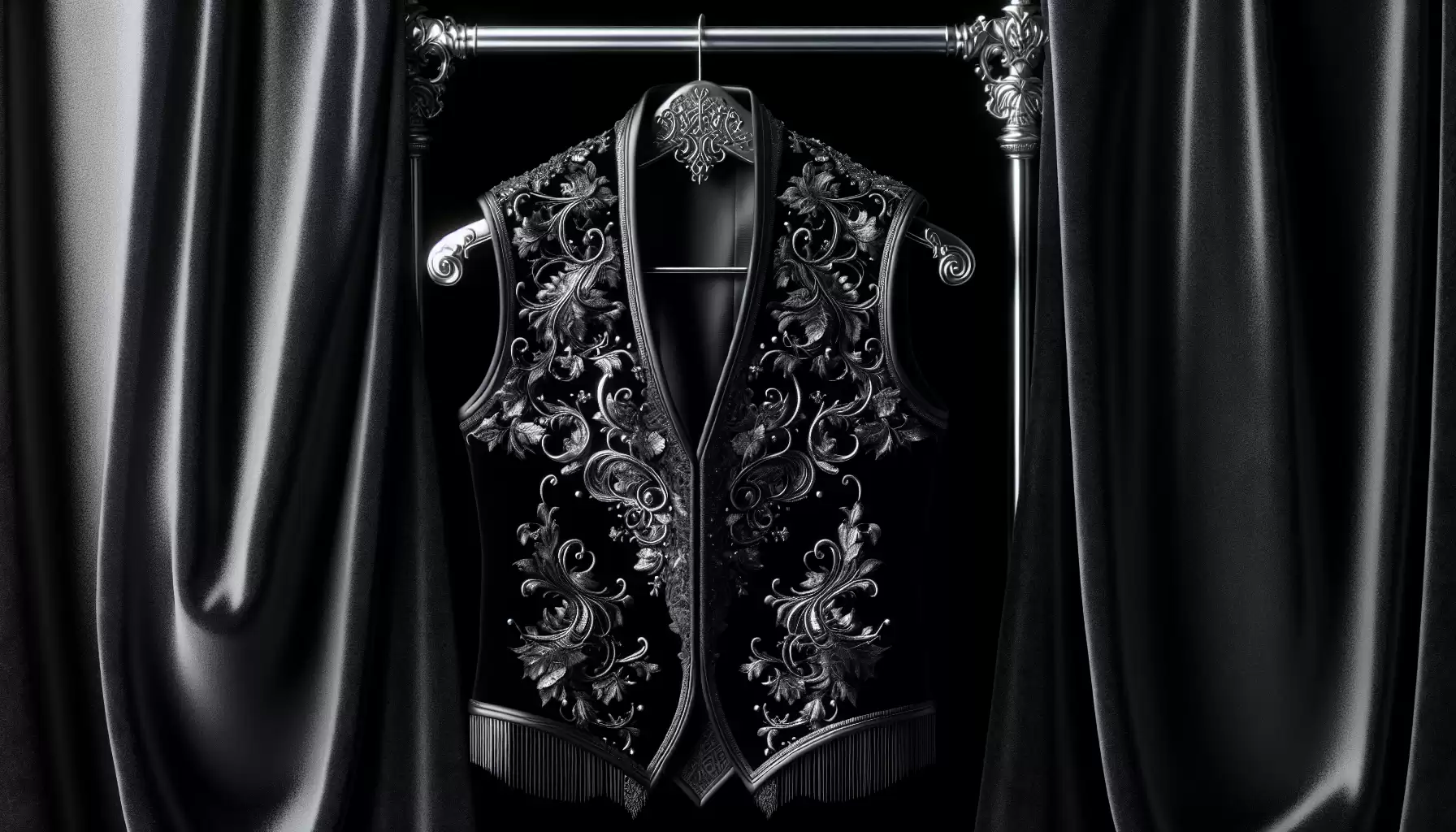 Elegante Schwarze Samtweste