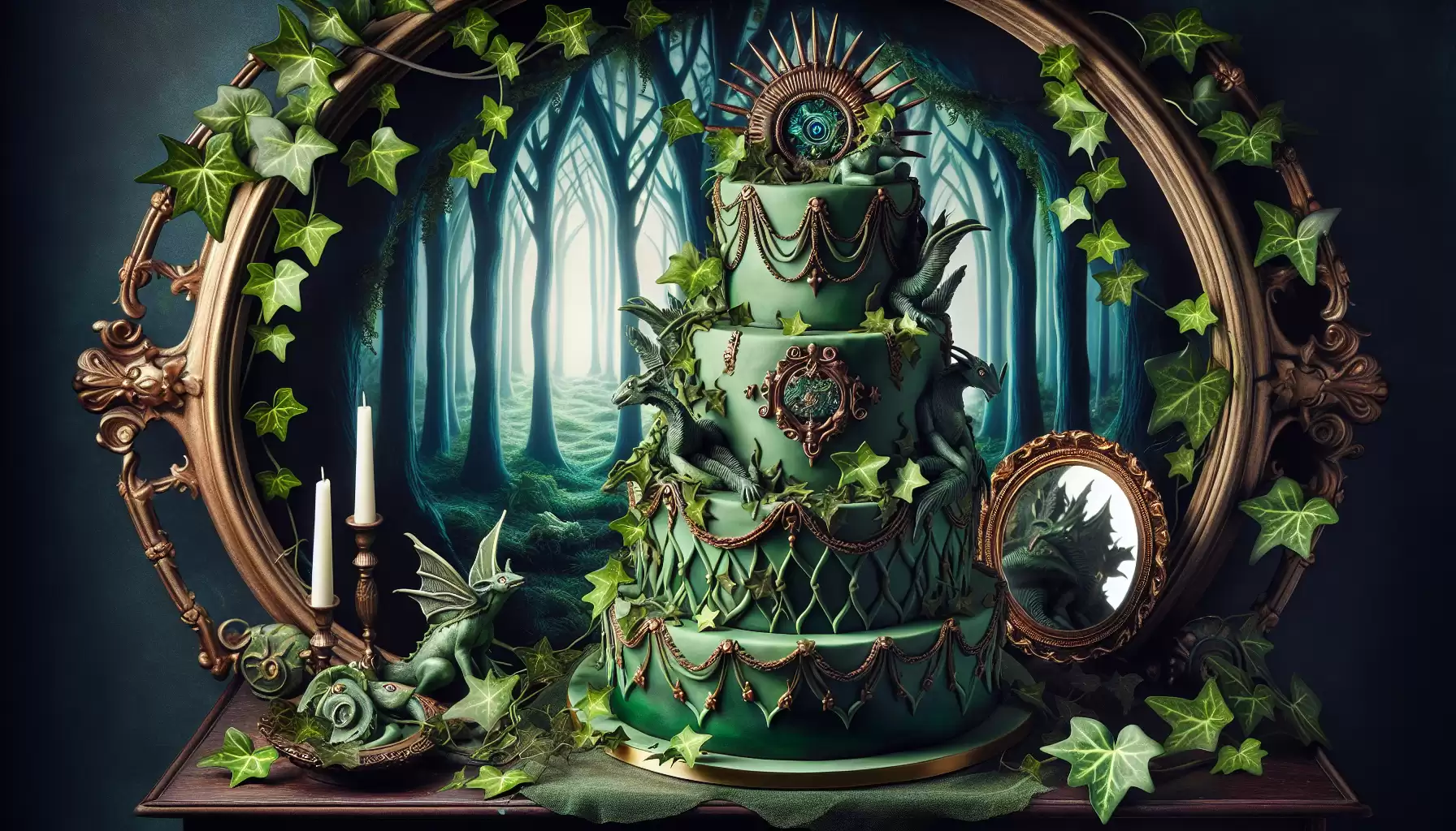 Fantasy Dunkle Hochzeitstorte