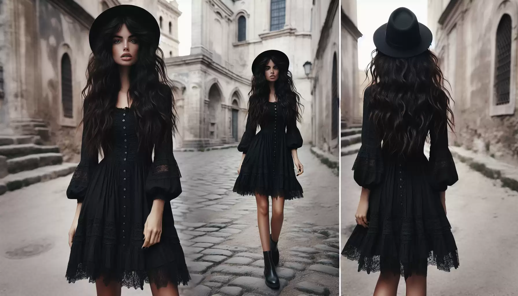 Gothic Alltagskleid charmant