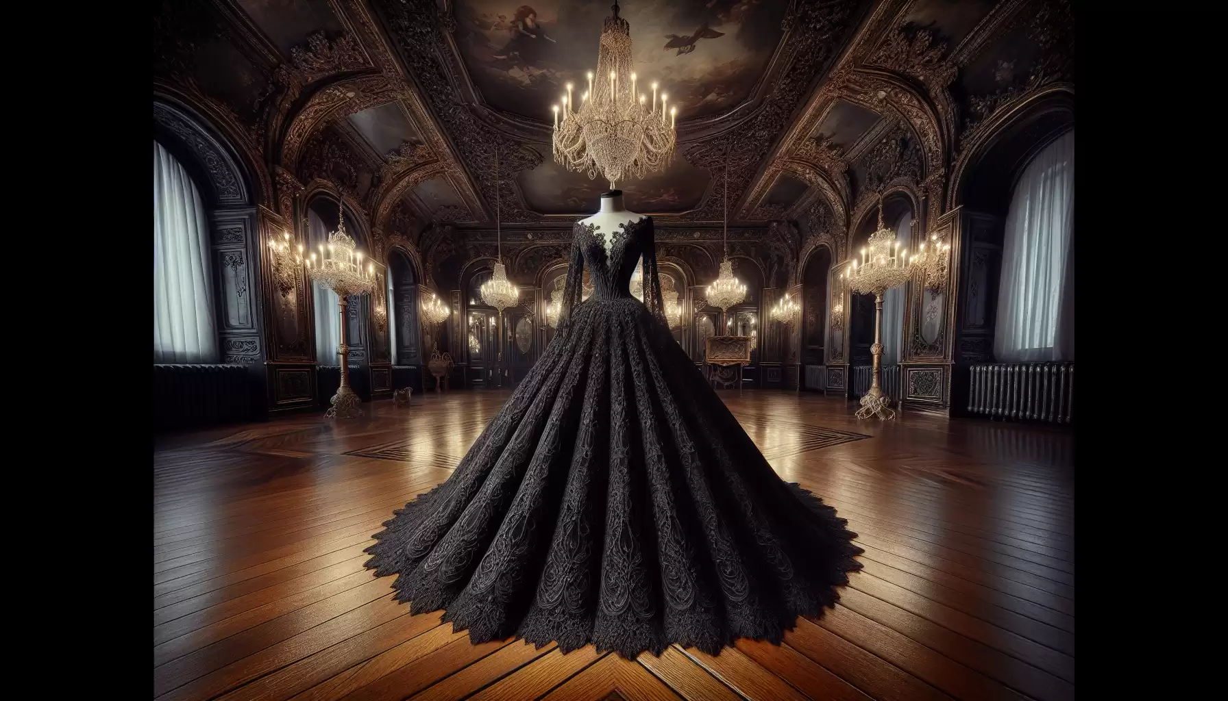 Gothic Ballkleid mit Spitze
