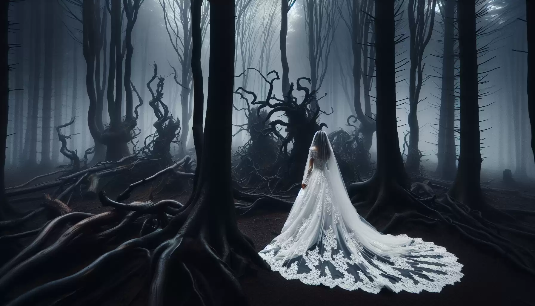 Gothic Braut im Wald