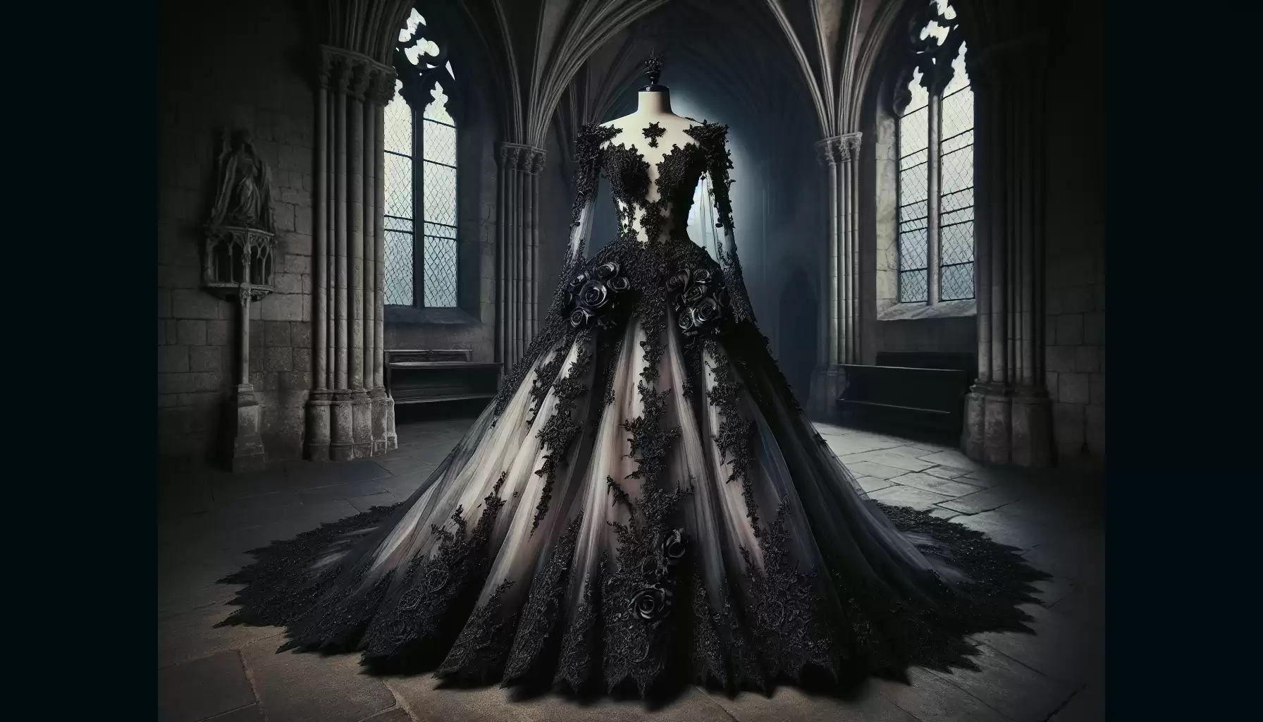 Gothic Brautkleid-Luxus