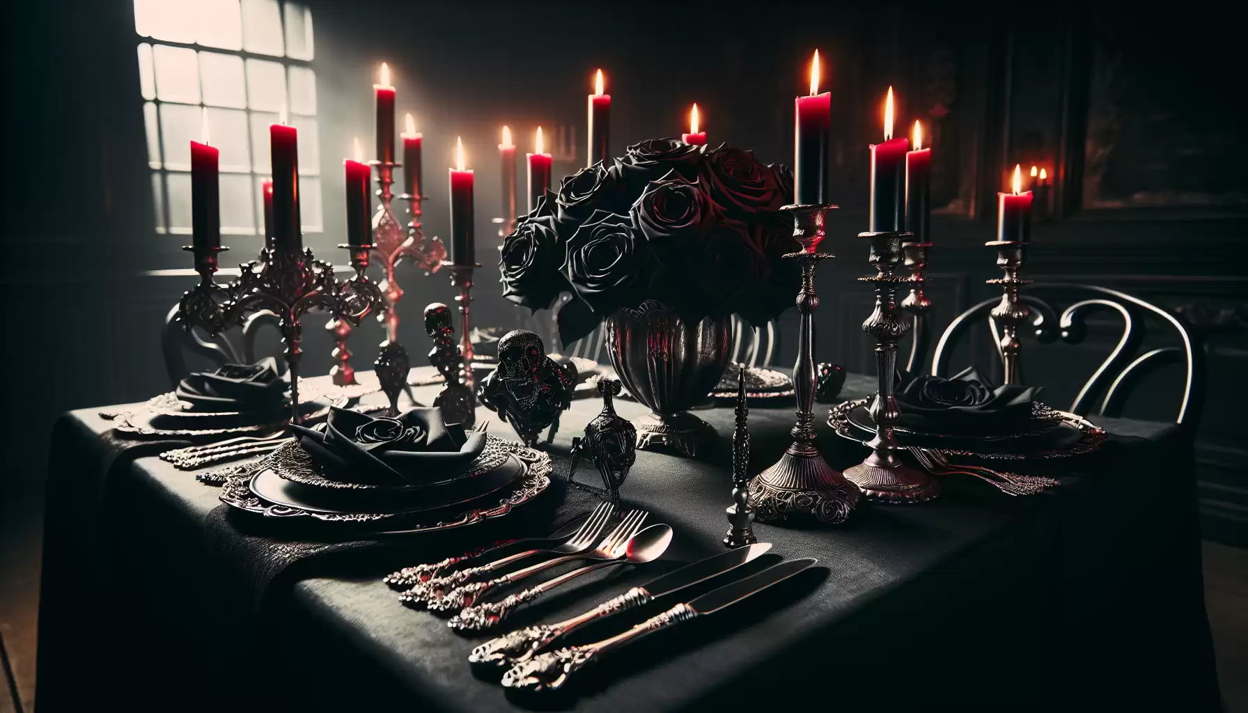 Gothic Abendessen Tischdekoration