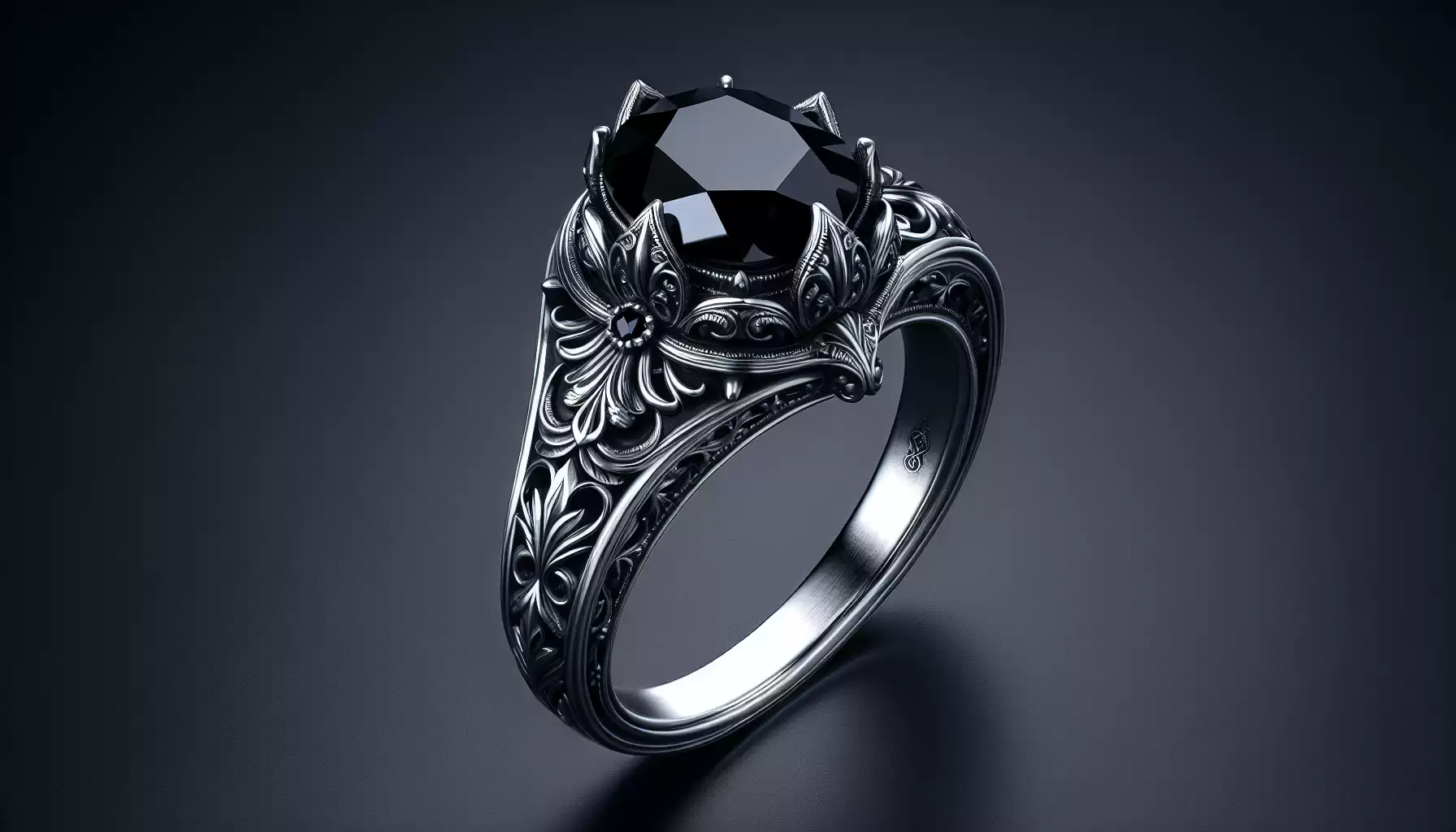 Verlobungsring mit Schwarzem Onyx