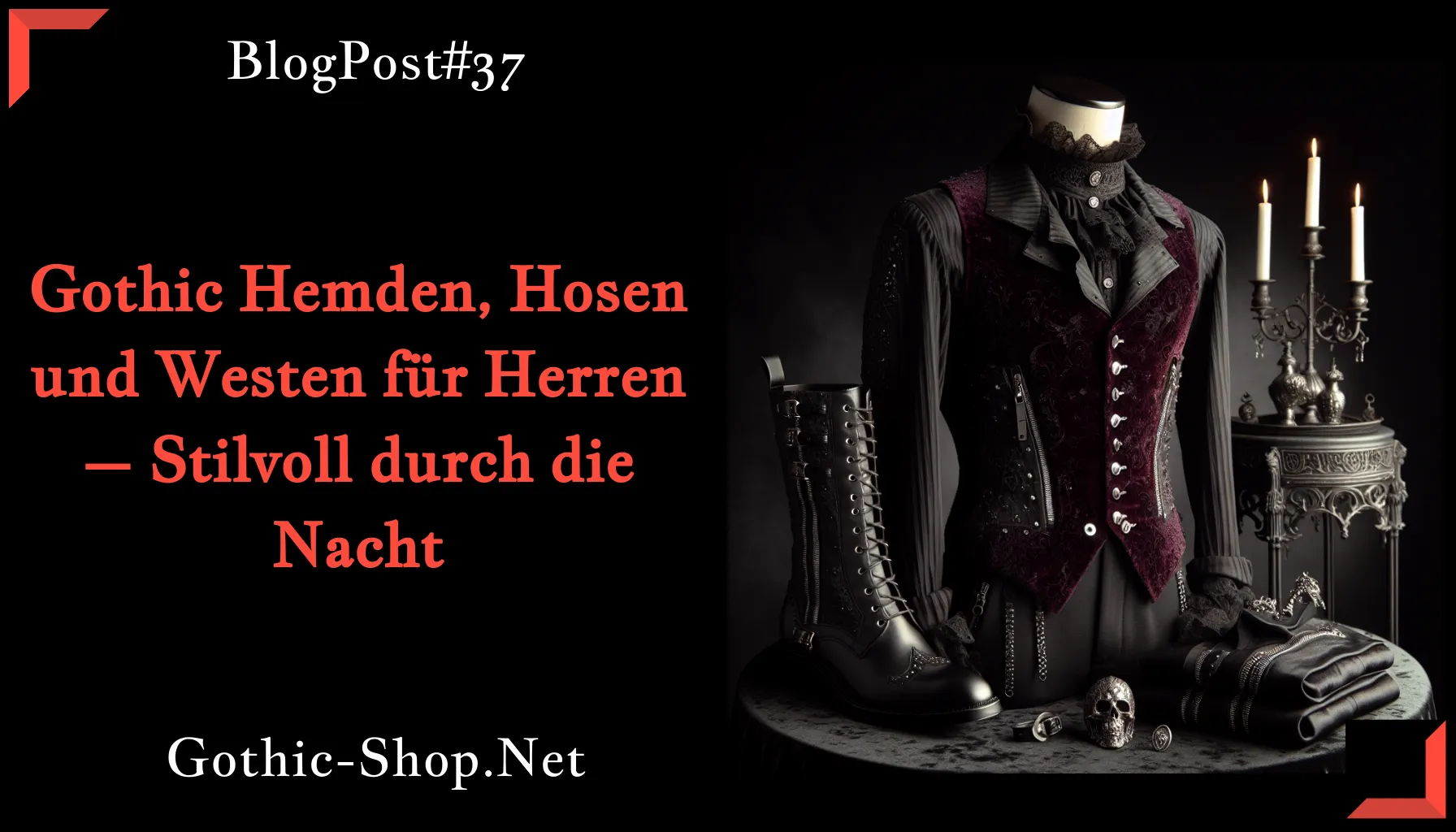 Gothic Hemden, Hosen und Westen für Herren – Stilvoll durch die Nacht