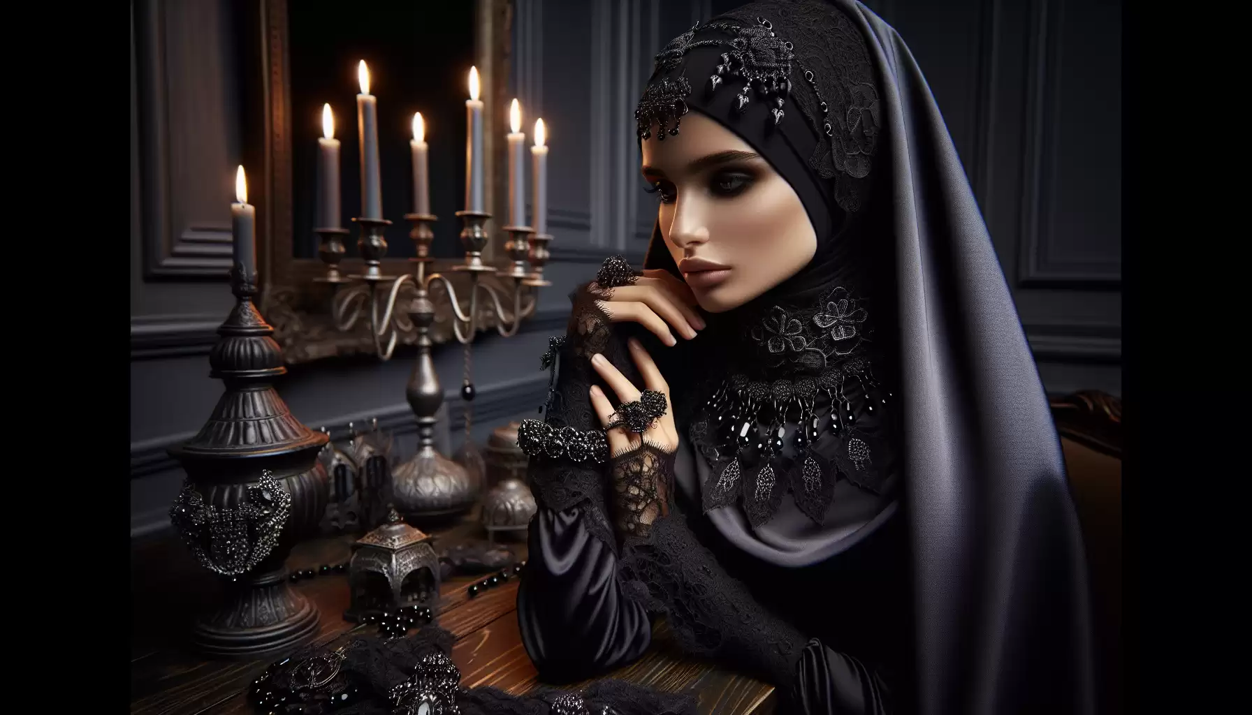 Gothischer Hijab-Look