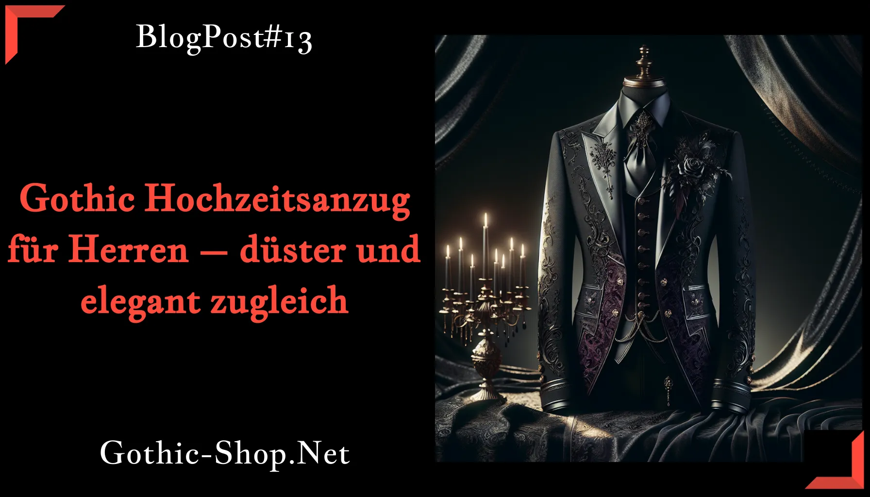 Gothic Hochzeitsanzug für Herren – düster und elegant zugleich