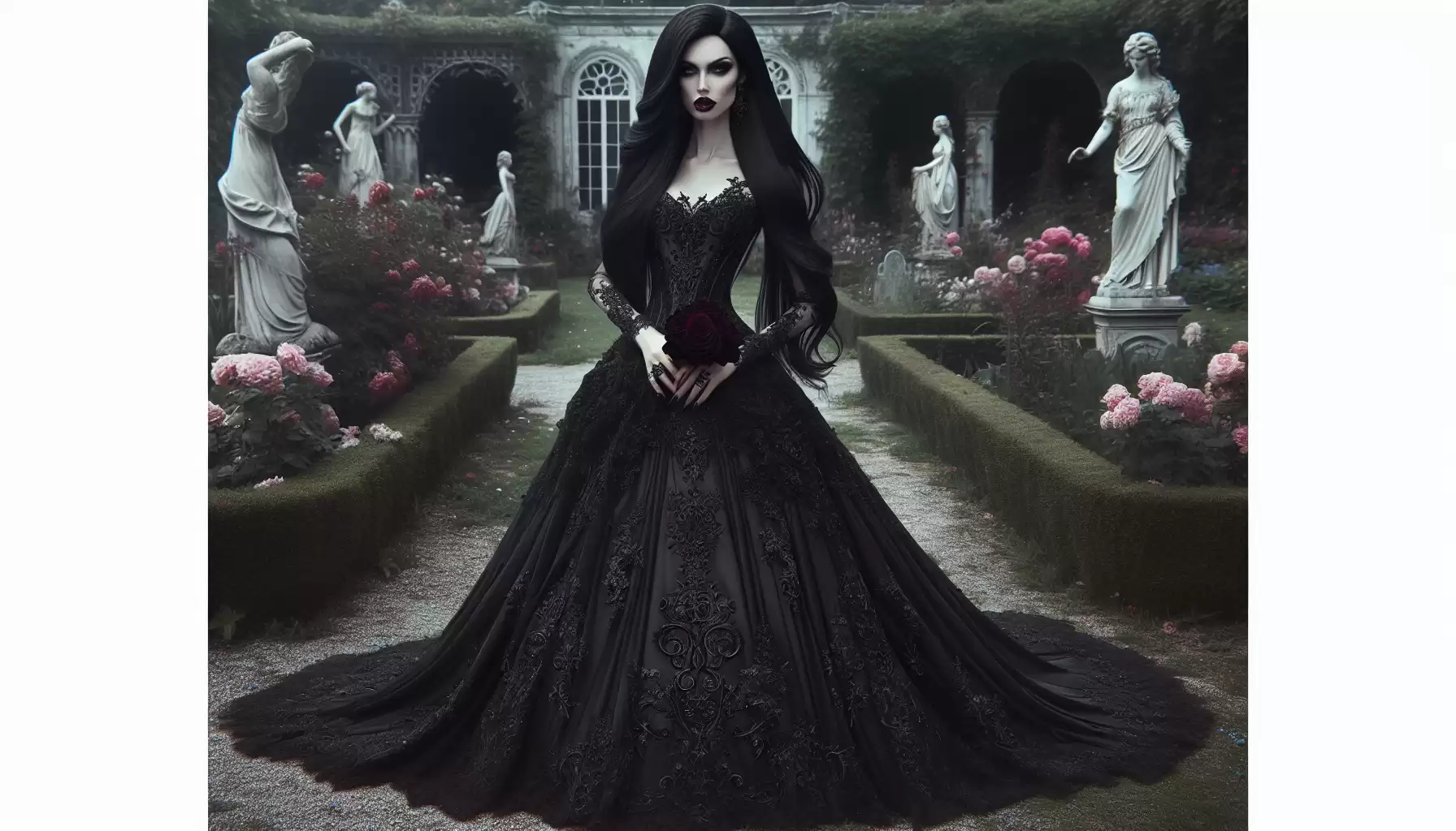 Gothic Hochzeitskleid elegant