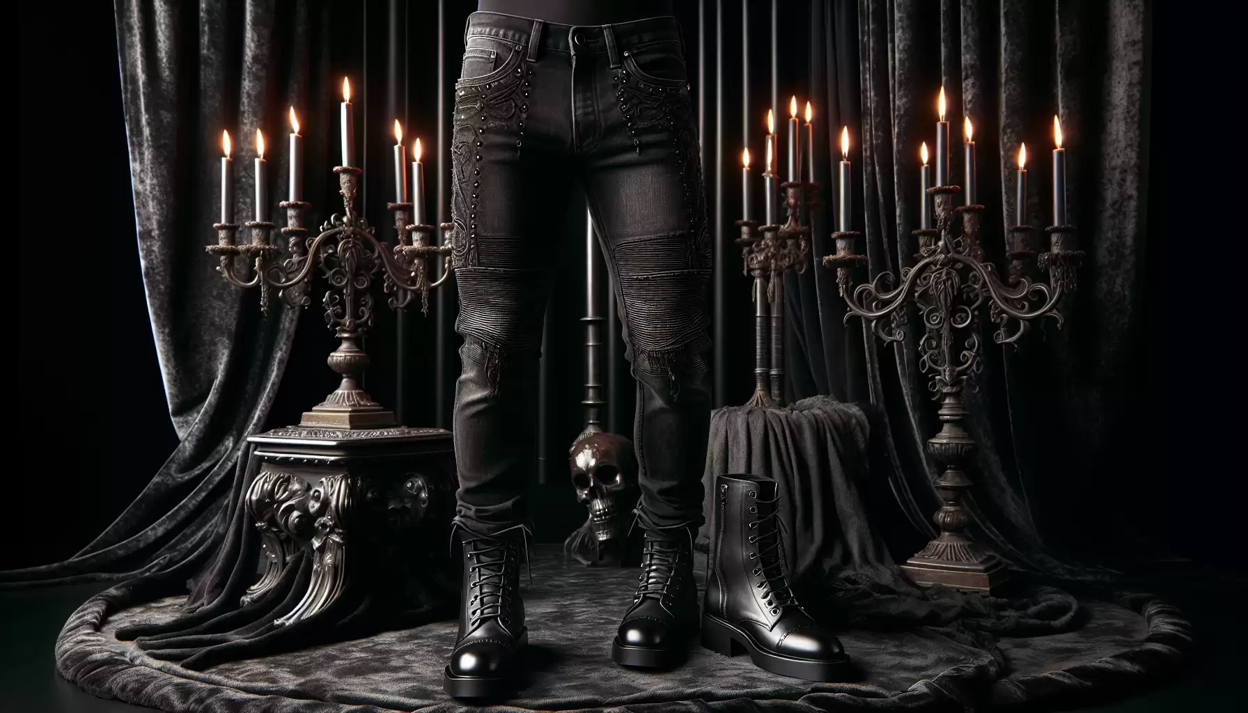 Gothic Jeans und Stiefel