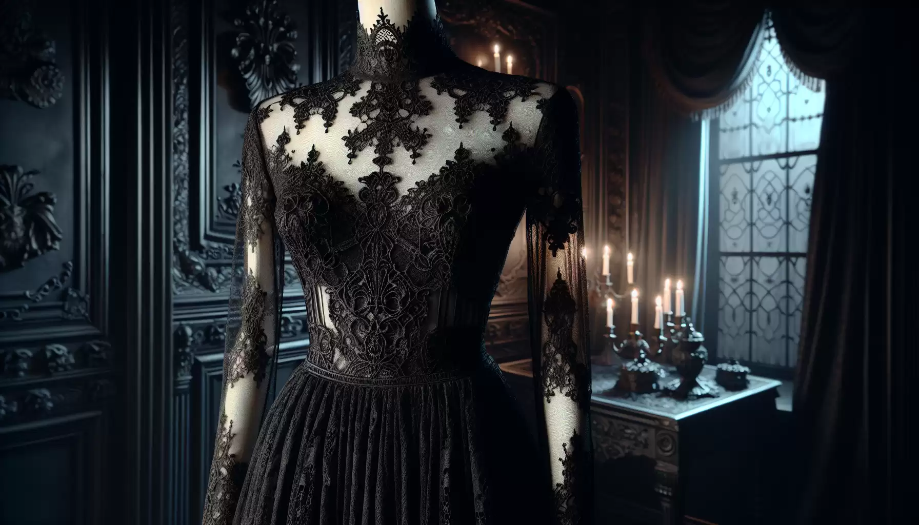 Gothic Kleid mit Spitze