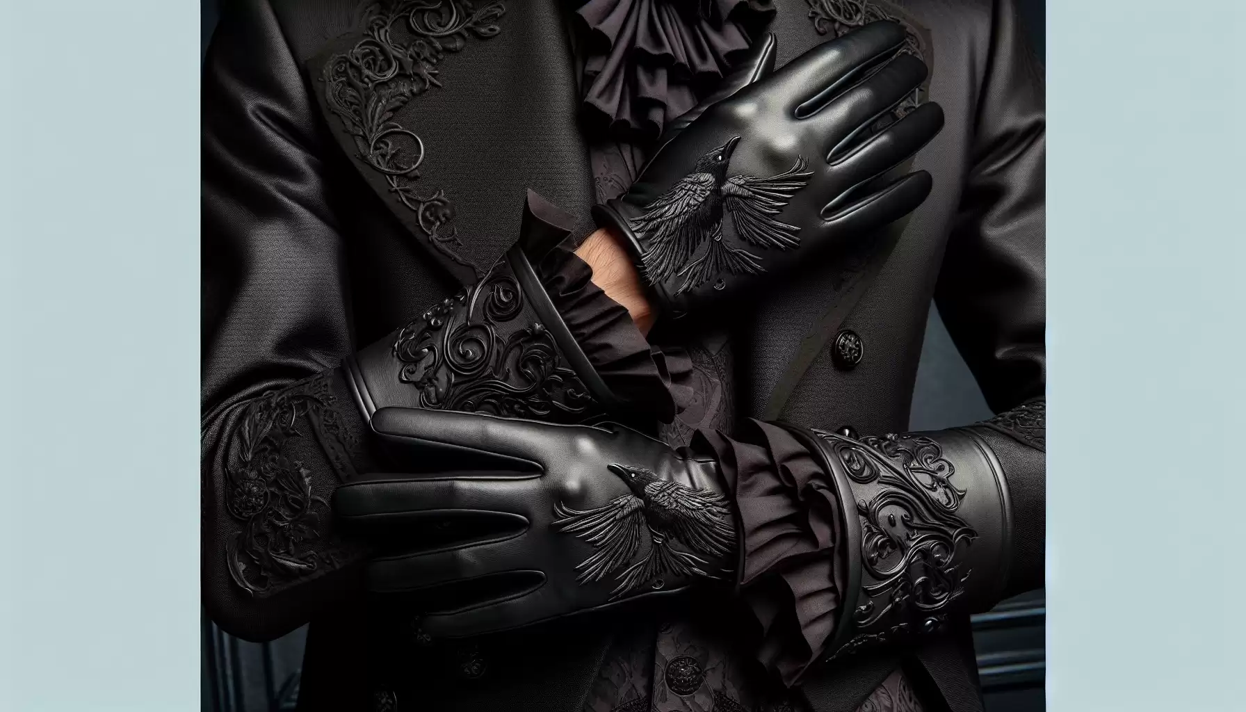 Gothic Lederhandschuhe Raven