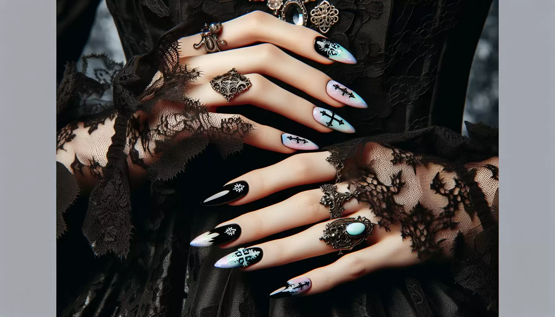 Gotische Pastell-Nageldesigns