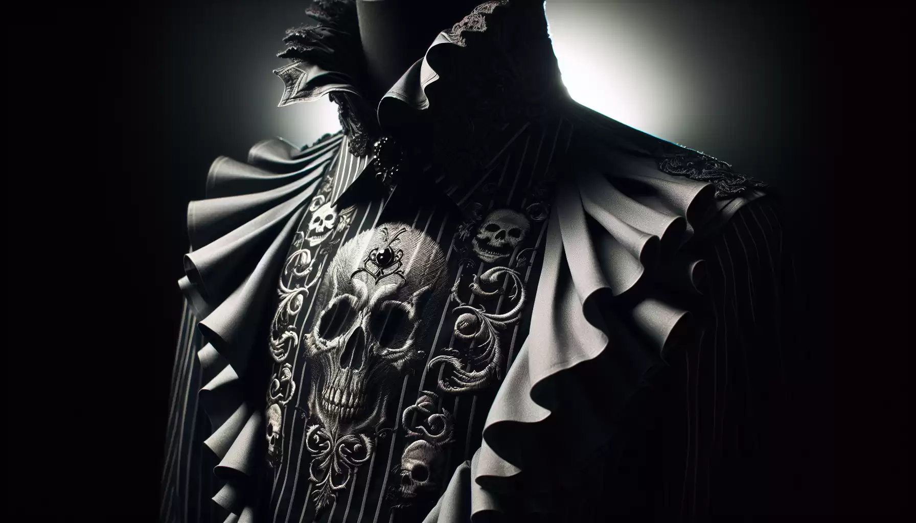 Rüschenhemd mit Totenkopf