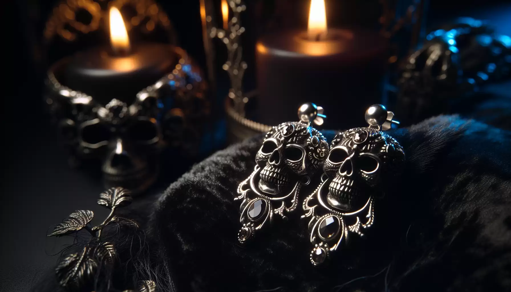 Totenkopf Ohrringe Detail