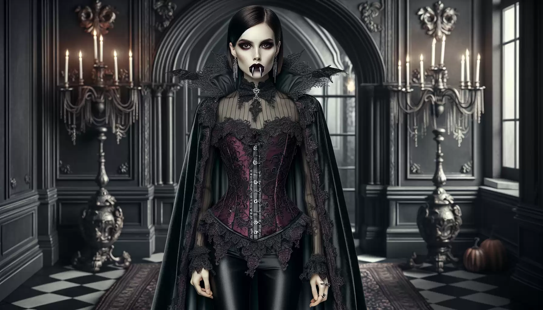 Verspieltes Gothic Vampirkostüm