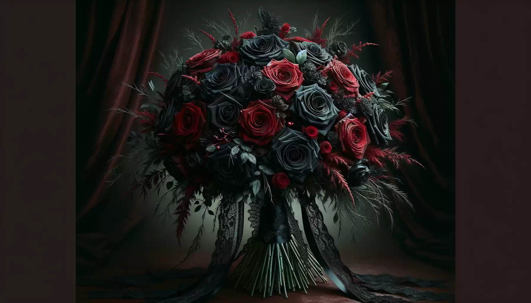 Dunkles Rosenbouquet