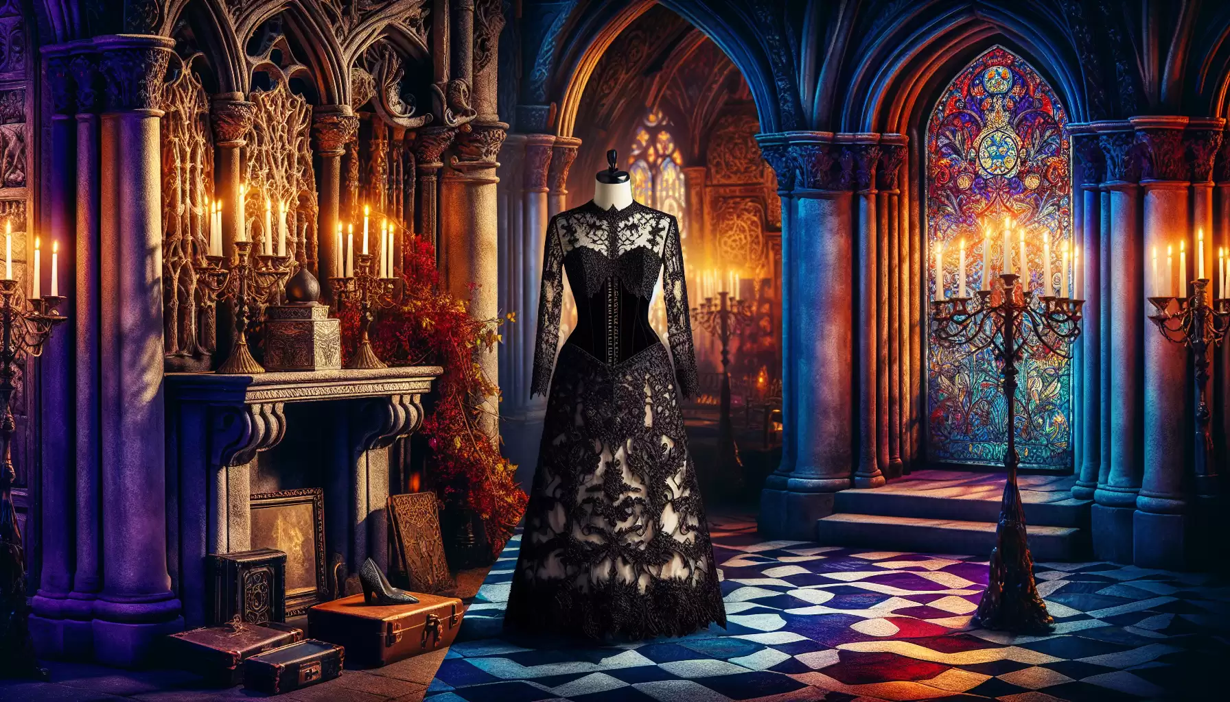 Gotisches Brautkleid Detail