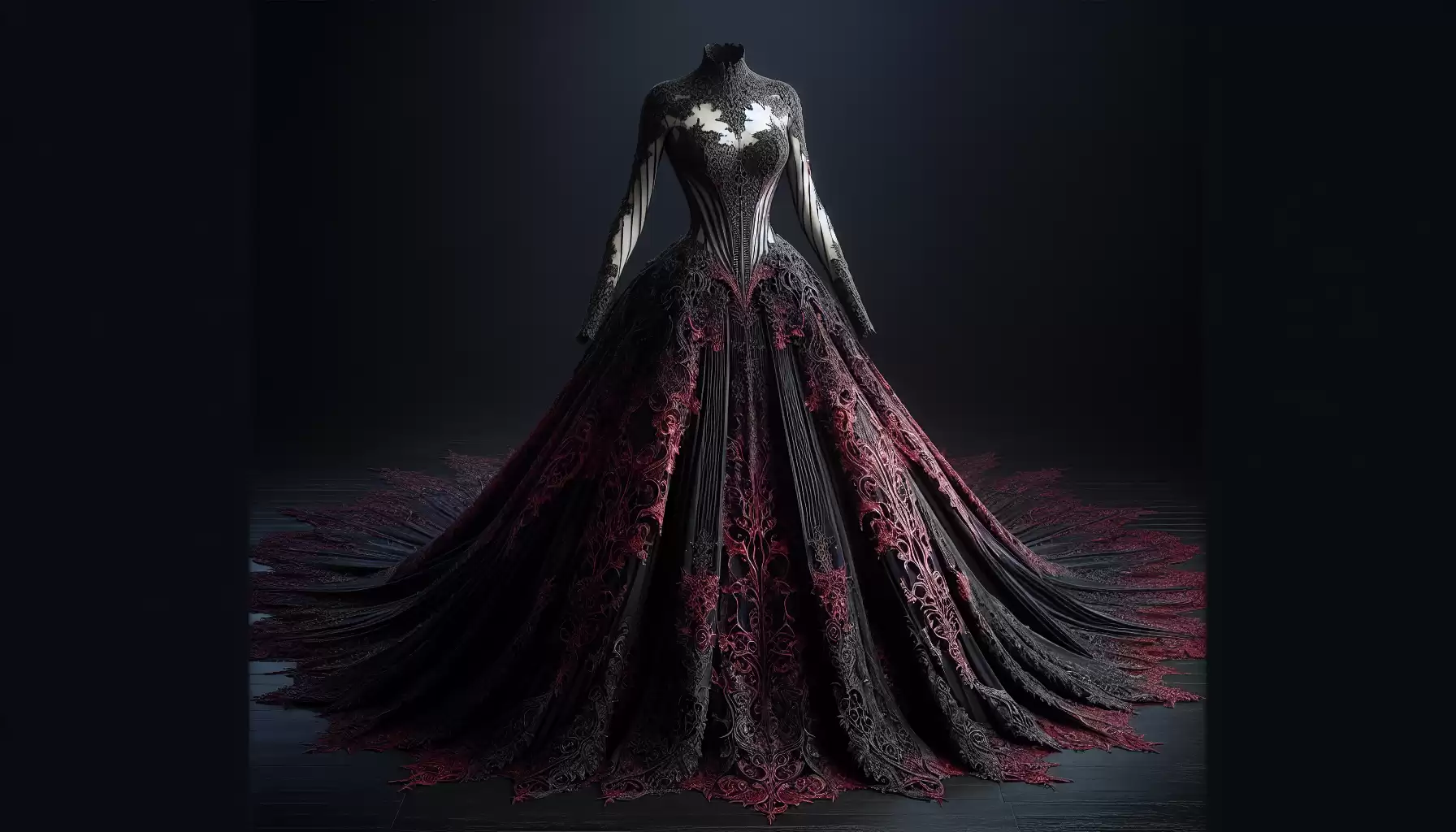 Gothic Brautkleid Details