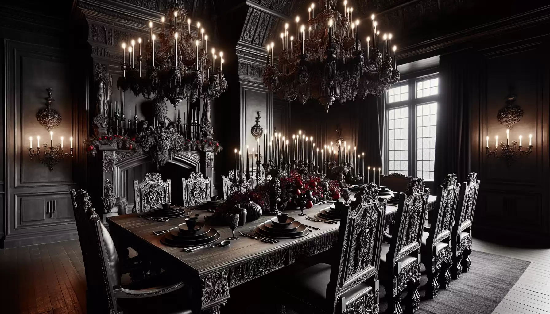 Gothic Weihnachtsesszimmer