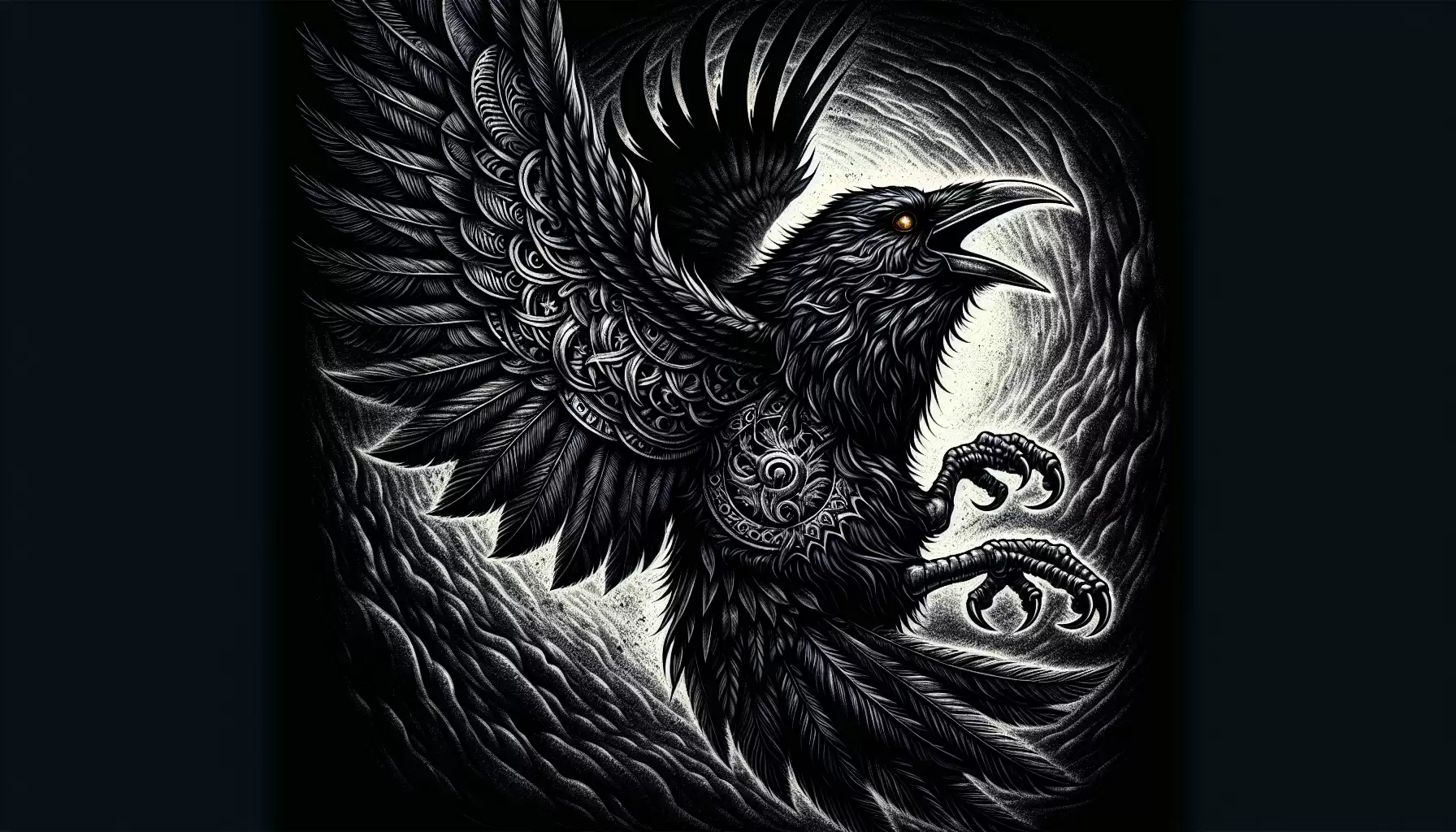 Gothic Tattoo des Rabens