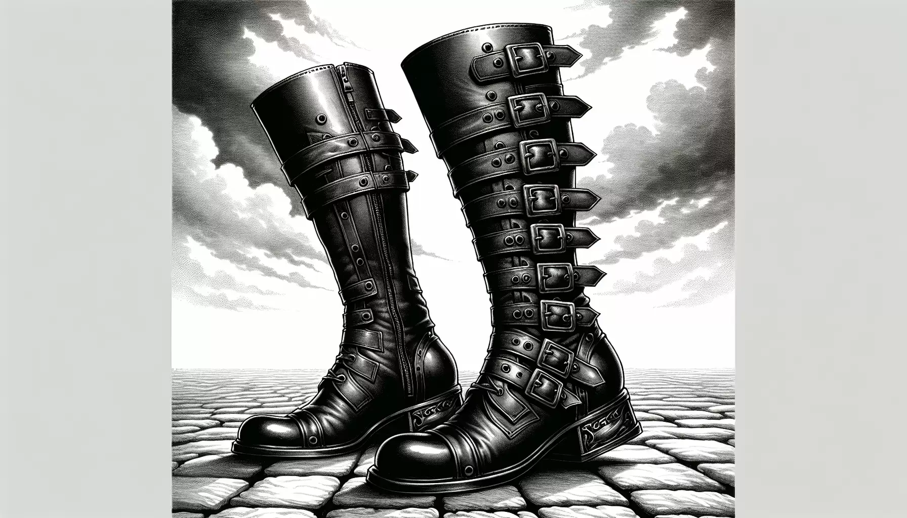 Lederstiefel mit Schnallen